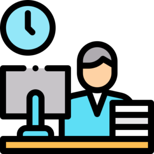 Mann am Computer bei der Einrichtung der Transparenzregister-Schnittstelle